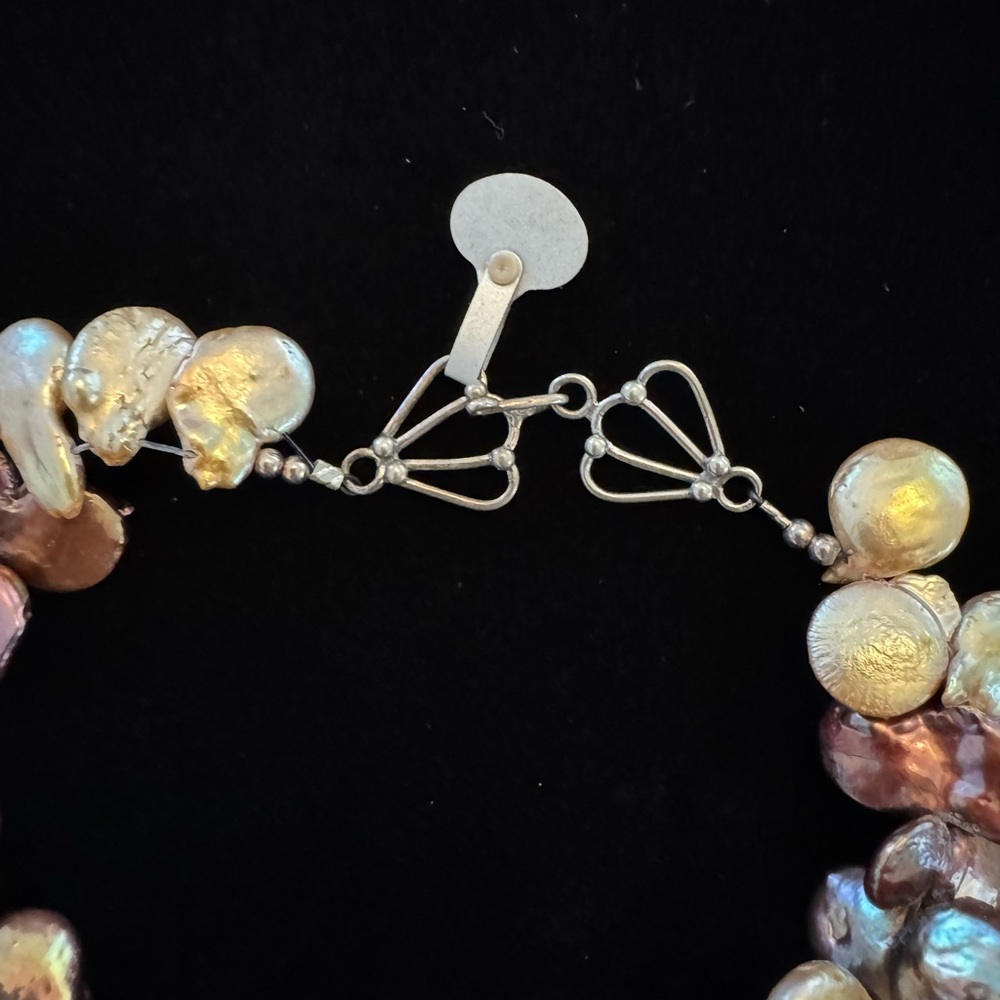 NWOT Freshwater Pearl Necklace with Mother of Pearl 925 Pendant - Picture 7 of 8